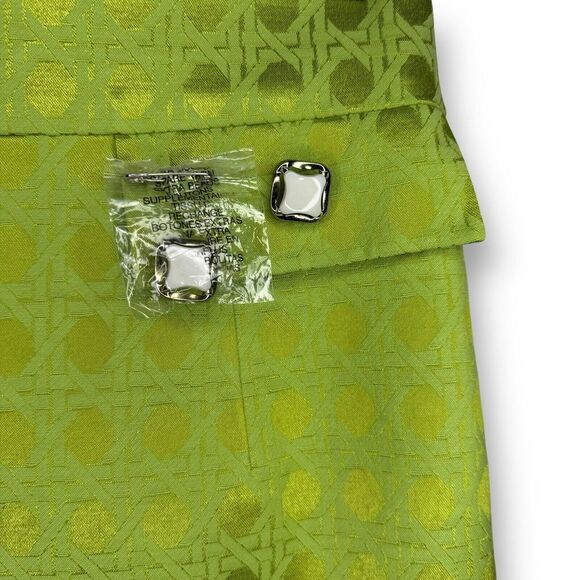 NWOT Antonio Melani Straight Skirt | 8 | Green Metallic Geometric Retro Inspired - Picture 3 of 7
